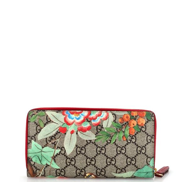Gucci Zip Around Wallet Tian Print GG Coated Canvas Brown, Print - Picture 3 of 6